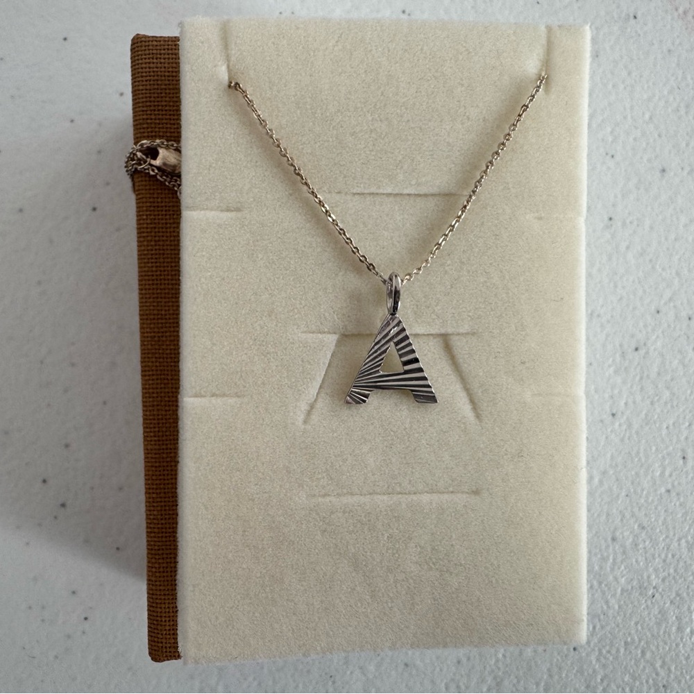 New Made By Mary Silver ‘A’ Necklace